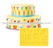 FD-007 birthday party cake decoration silicone fondant mold