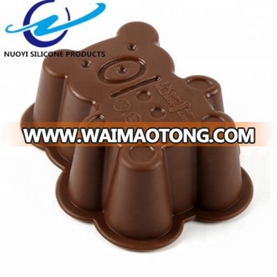 High quality products FDA and LFGB Bear shape cartoon cake mold with animal shaped silicone cake mould